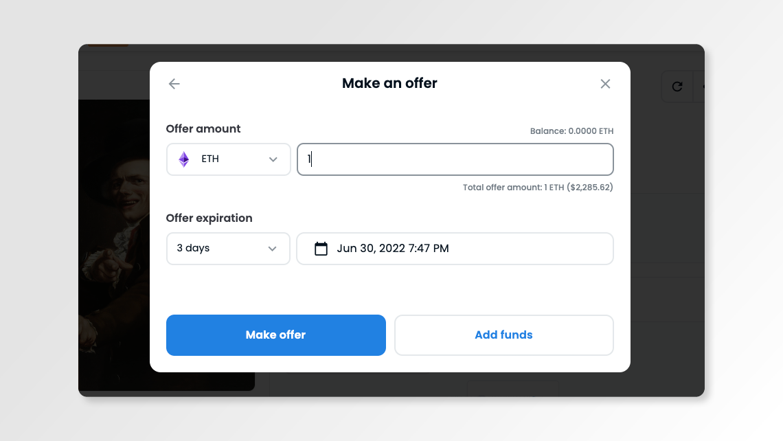 NFT Marketplace - Opensea Make Offer